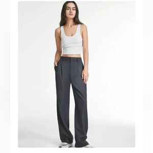 Daisy Grace Women's Slate Gray Wide-Leg Tailored Pants